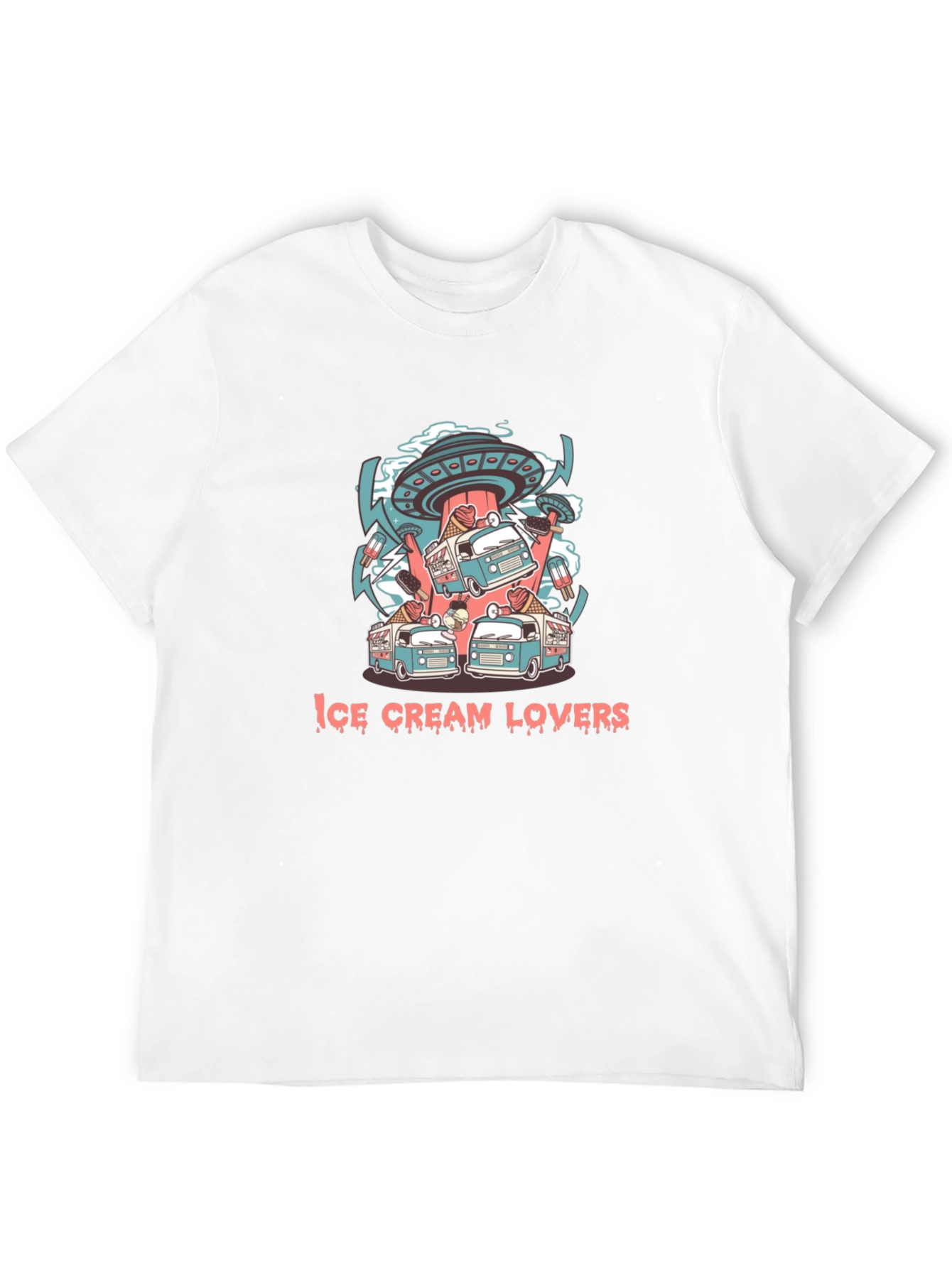 Ice Cream Lovers Graphic Black T-Shirt