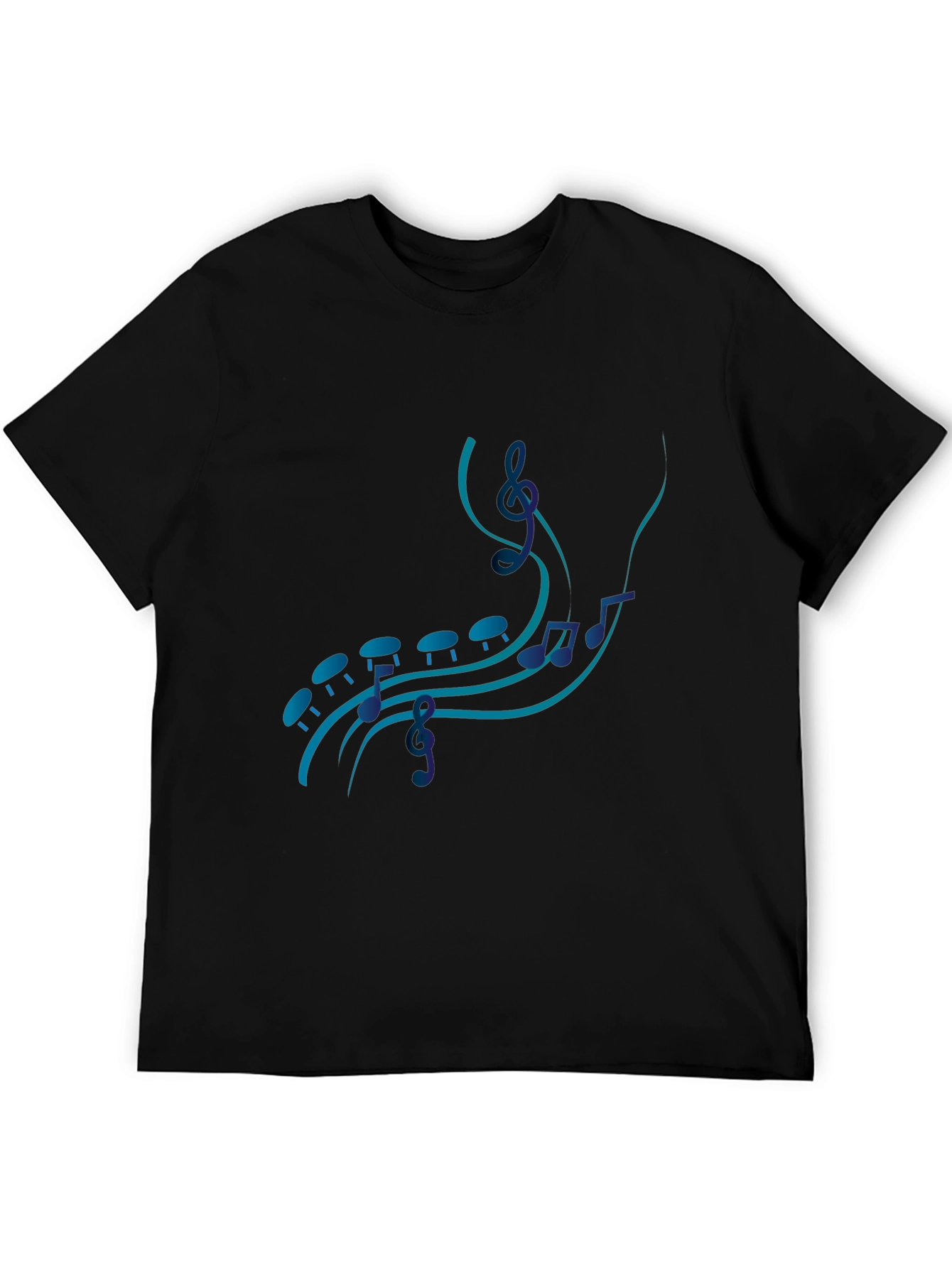 Musical Note Graphic Black T-Shirt