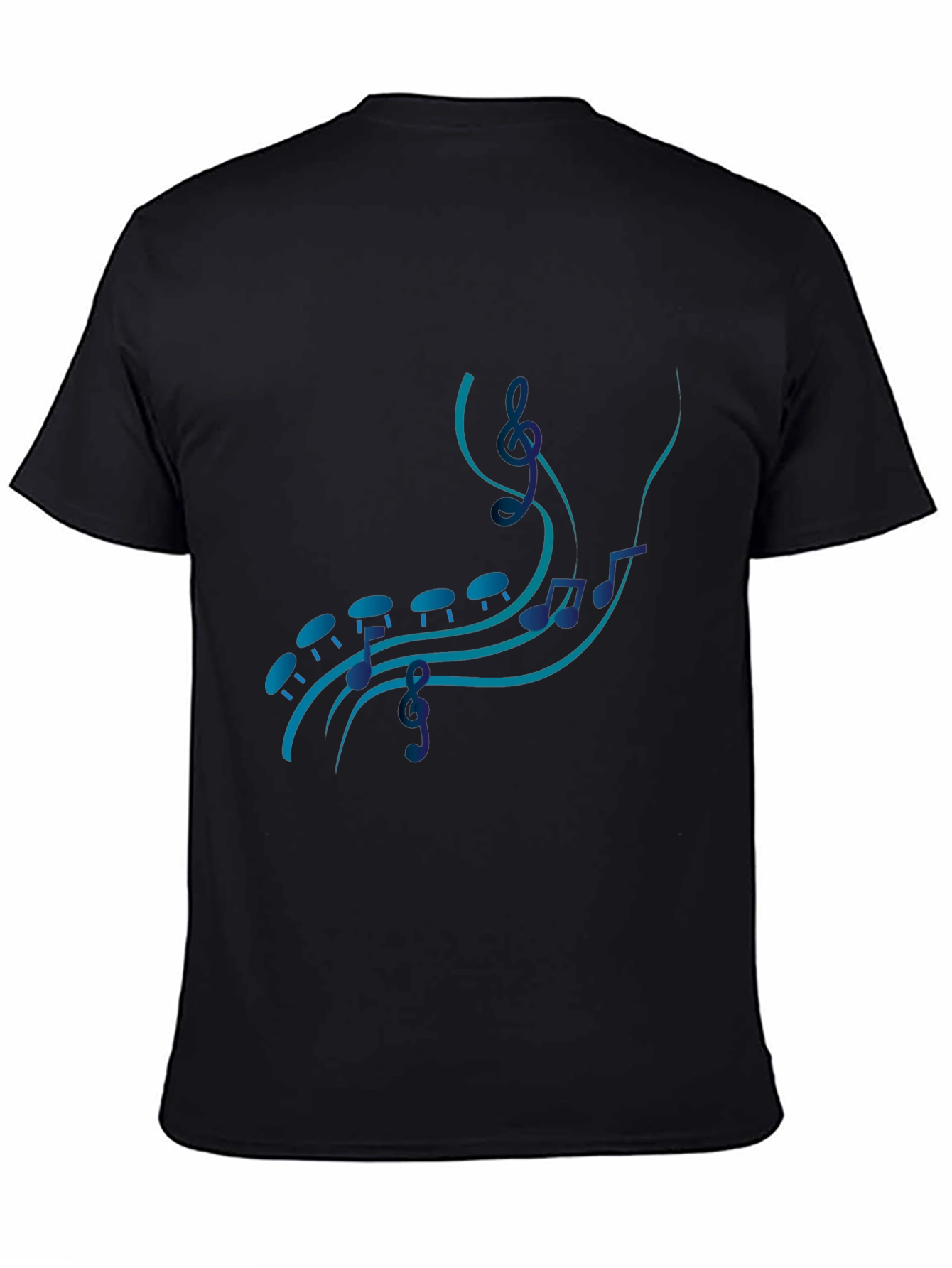 Musical Note Graphic Black T-Shirt