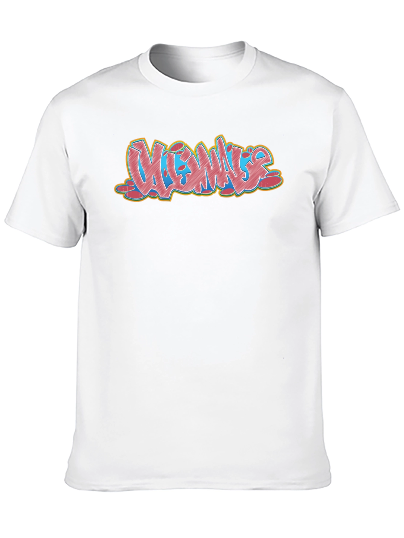 Mens Black Graphic T-Shirt - Vibes Graffiti Design