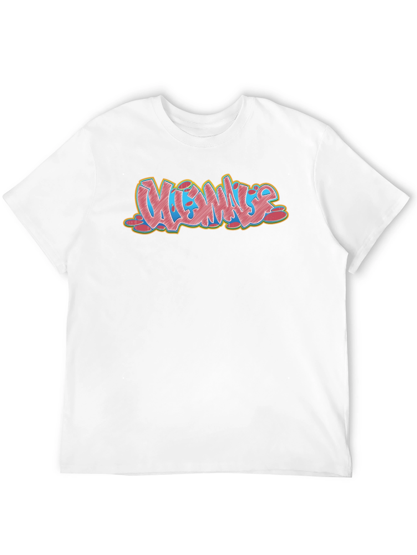 Mens Black Graphic T-Shirt - Vibes Graffiti Design