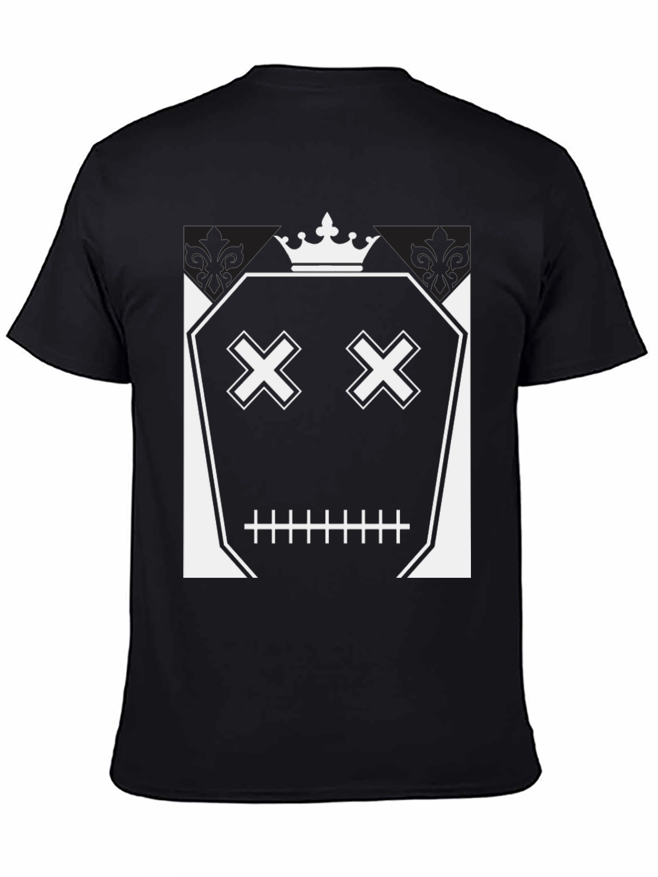 Crown Skull Face Graphic T-Shirt - Mens Black Tee