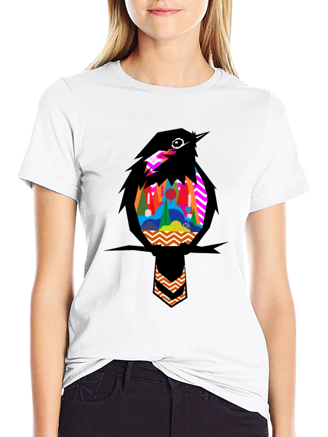 Bird Graphic Tee - Stylish Mens Black T-Shirt