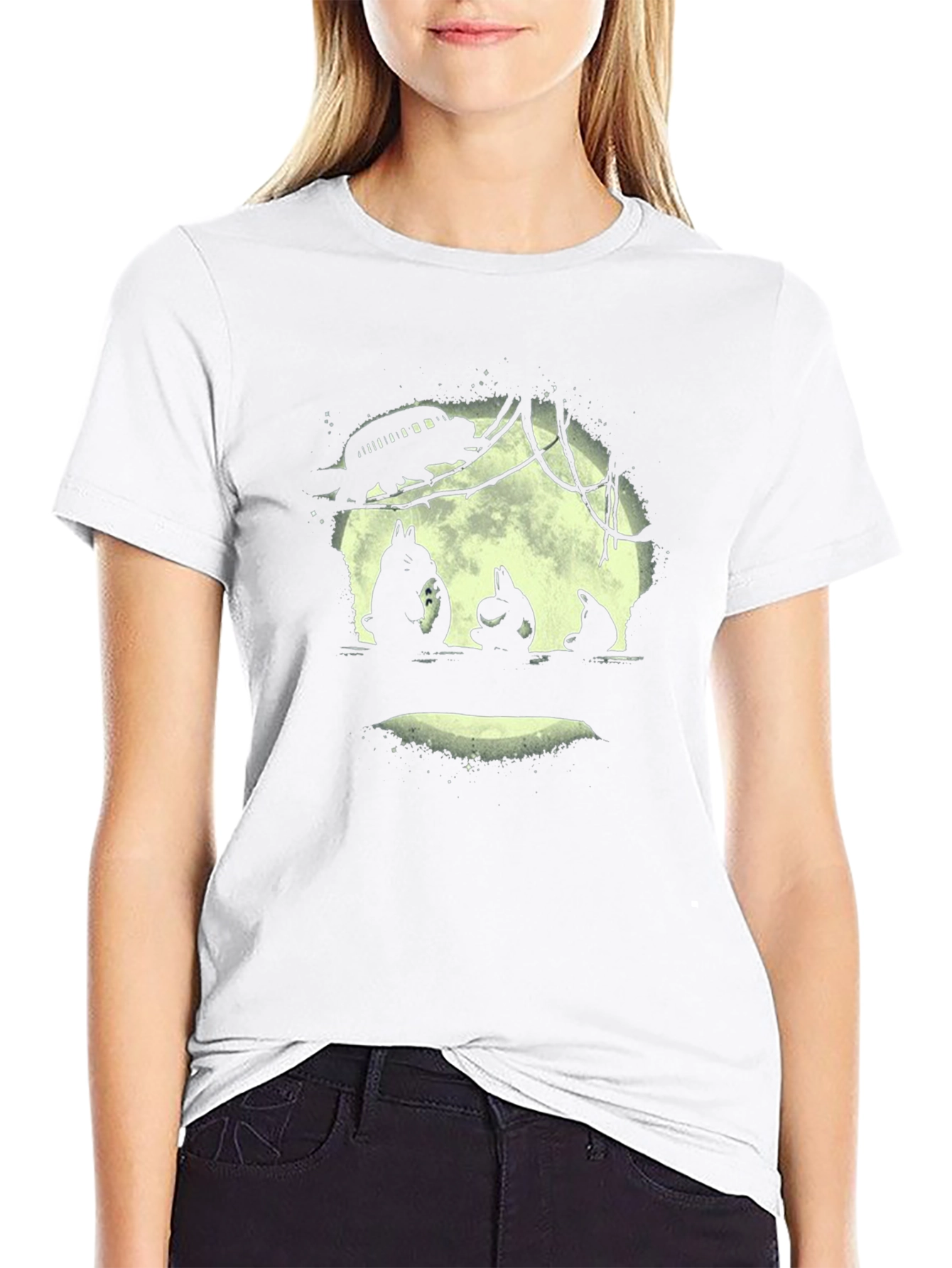 Totoro Moon Silhouette Graphic Tee