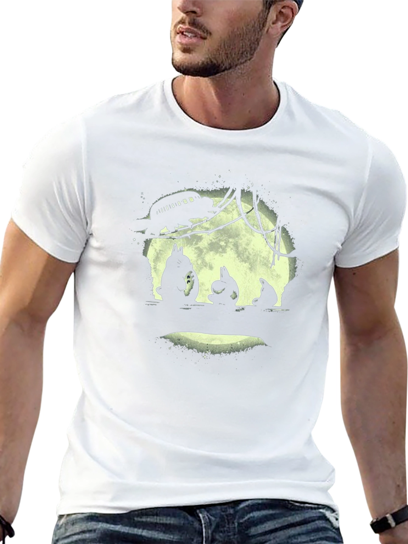 Totoro Moon Silhouette Graphic Tee