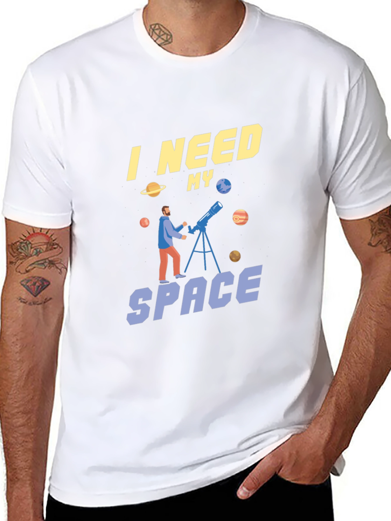 I Need My Space Graphic T-Shirt Astronomy Fan Tee