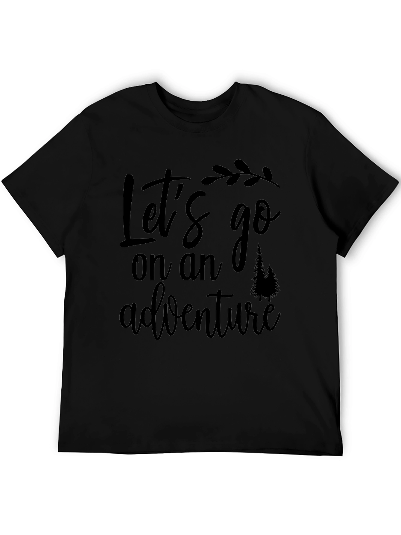 Adventure Awaits: Black Graphic Tee for Explorers
