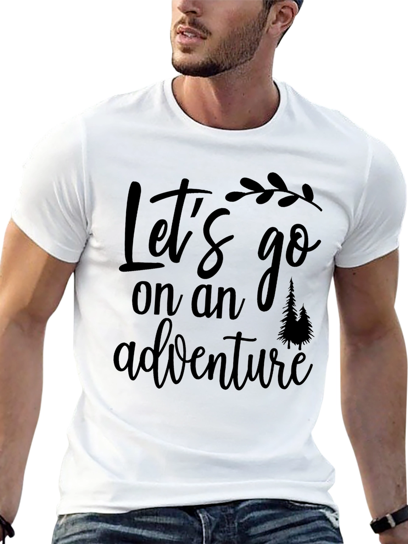 Adventure Awaits: Black Graphic Tee for Explorers