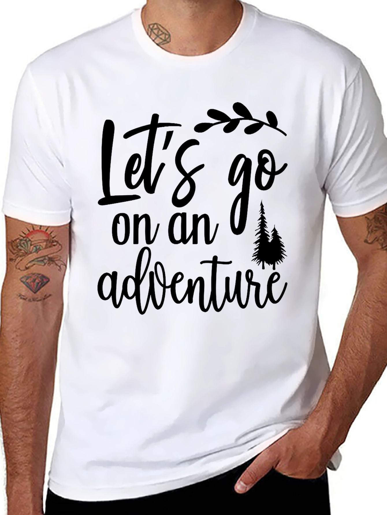 Adventure Awaits: Black Graphic Tee for Explorers