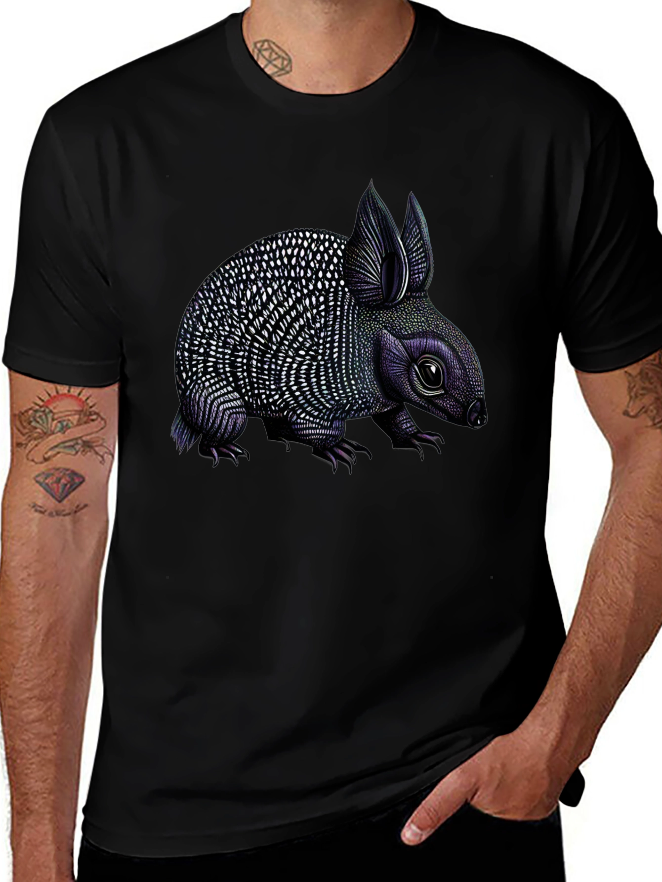 Unique Creature Graphic Tee - Black