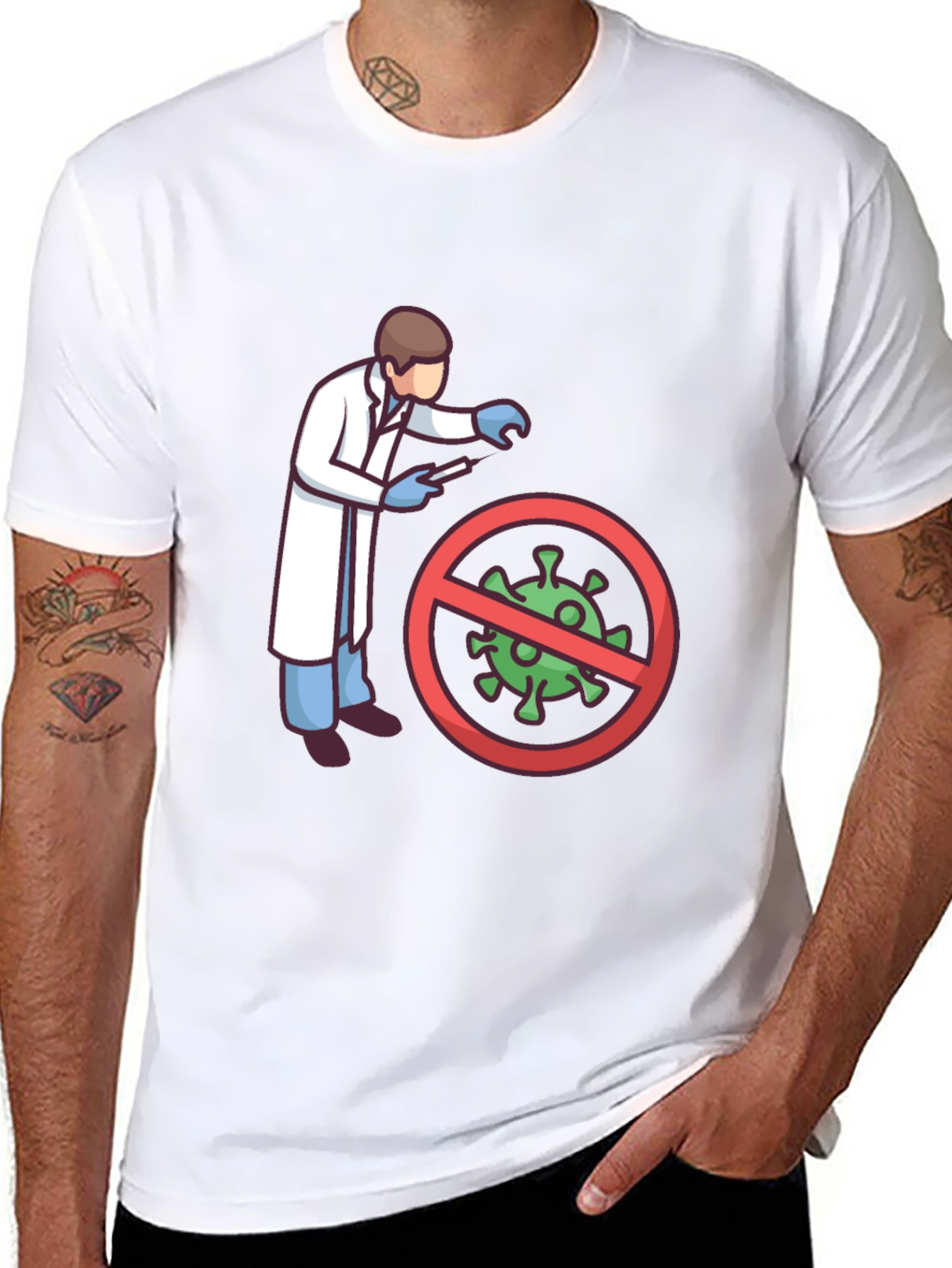 Scientist vs Virus Graphic T-Shirt