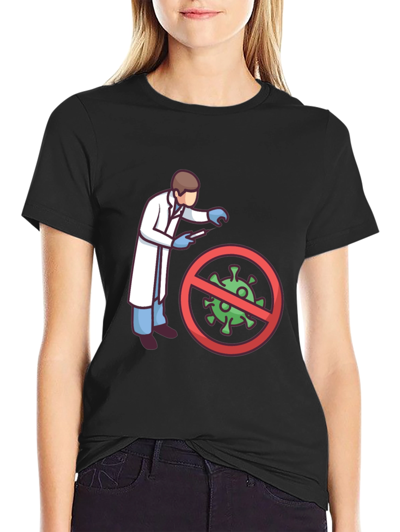 Scientist vs Virus Graphic T-Shirt