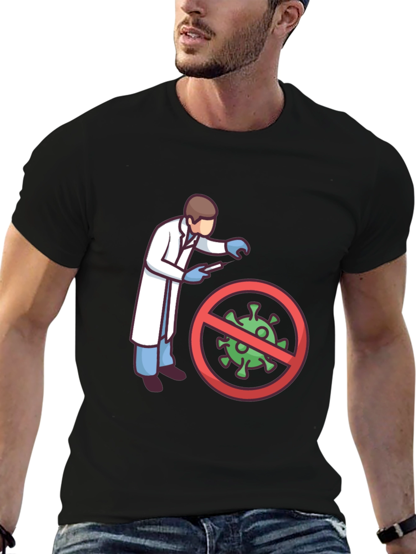 Scientist vs Virus Graphic T-Shirt