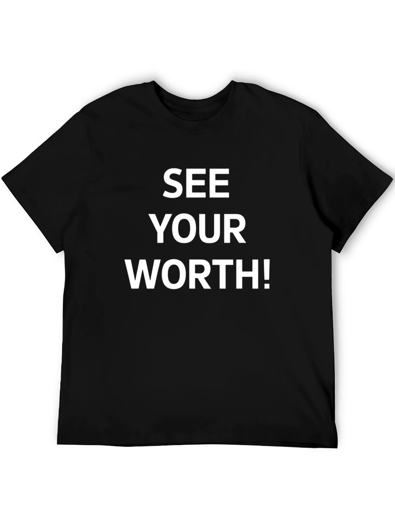 See Your Worth! Motivational Graphic Tee - Black