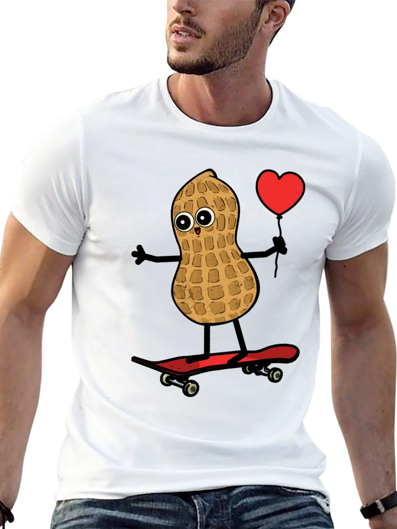 Peanut Skateboarder Graphic Tee - Heart Balloon