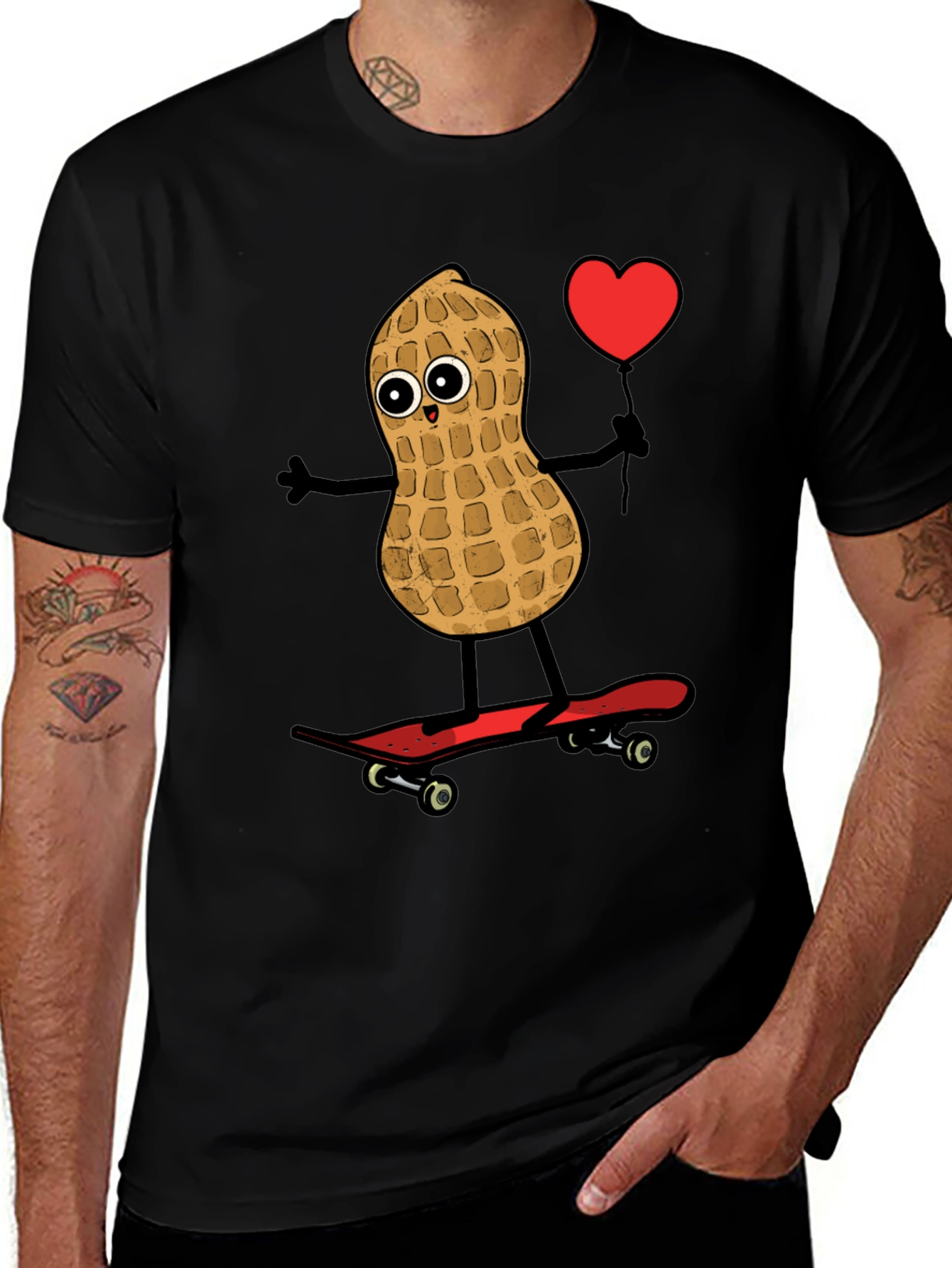 Peanut Skateboarder Graphic Tee - Heart Balloon