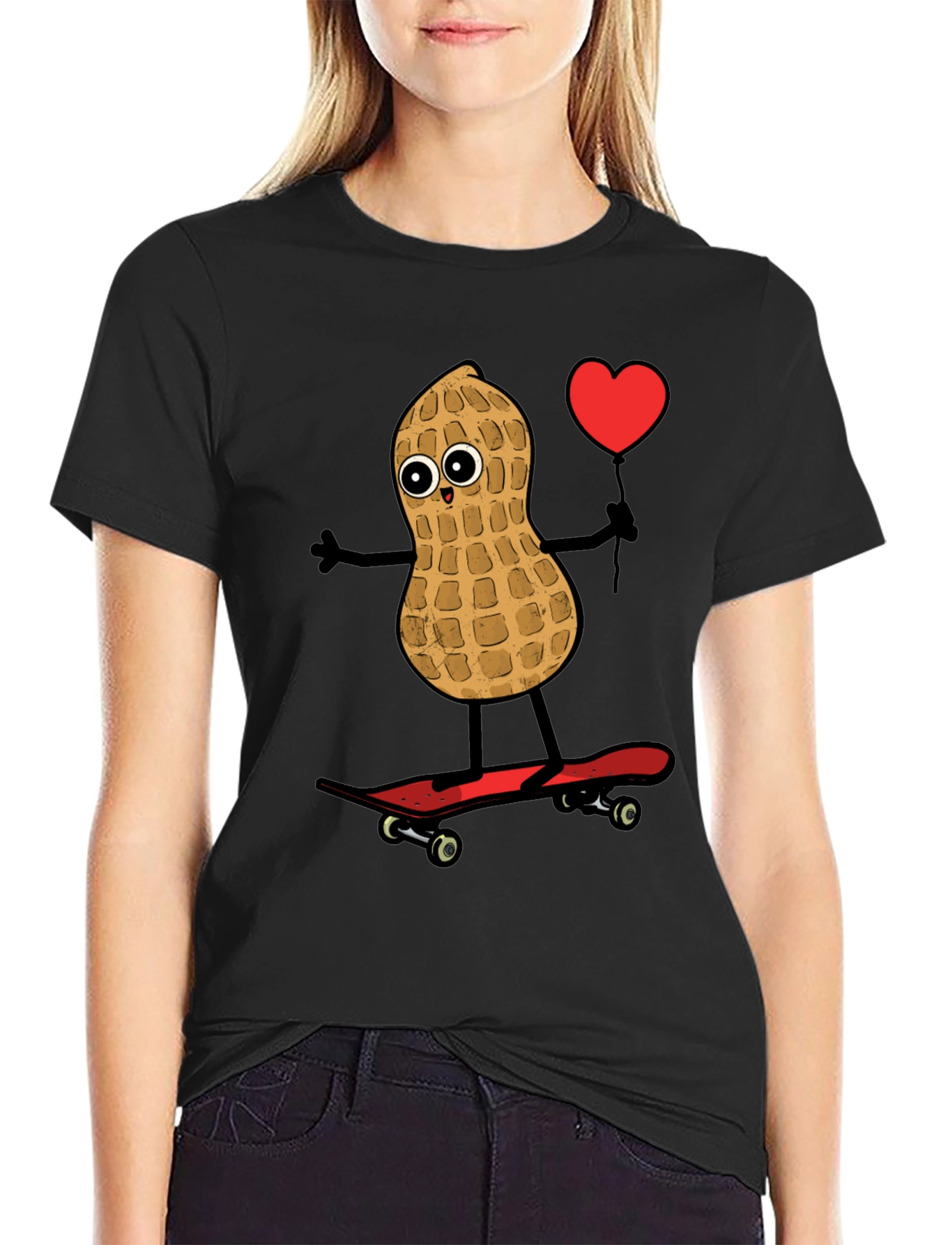 Peanut Skateboarder Graphic Tee - Heart Balloon
