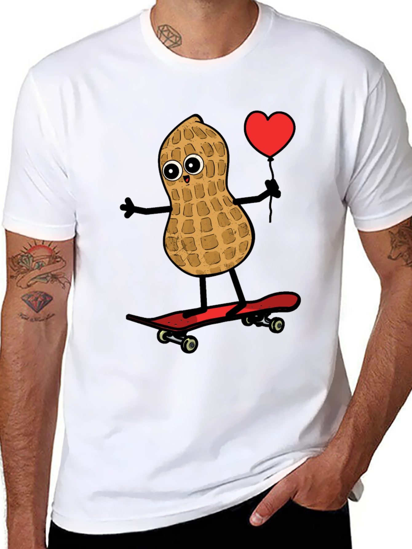 Peanut Skateboarder Graphic Tee - Heart Balloon