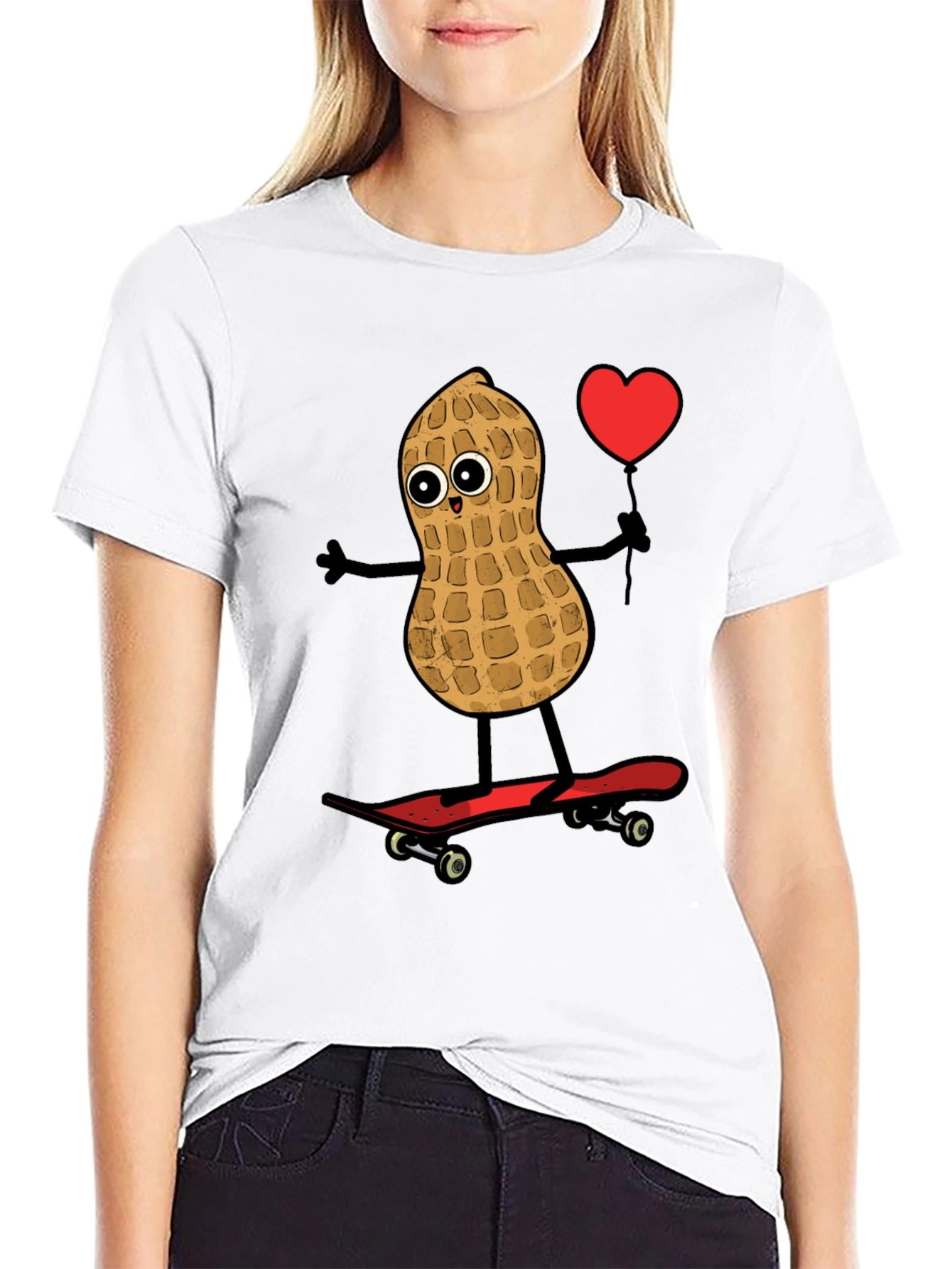 Peanut Skateboarder Graphic Tee - Heart Balloon
