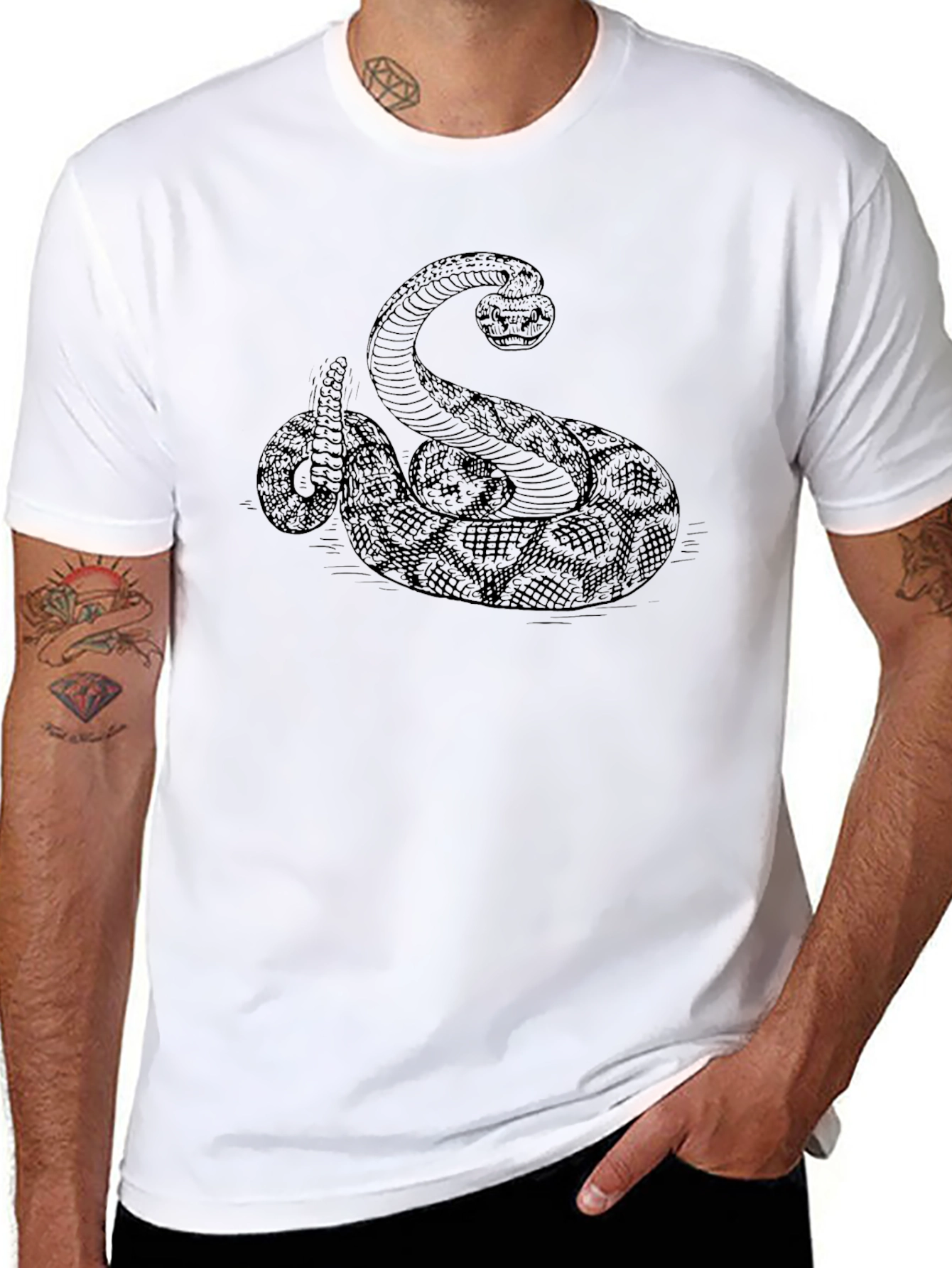 Snake Graphic T-Shirt - Black