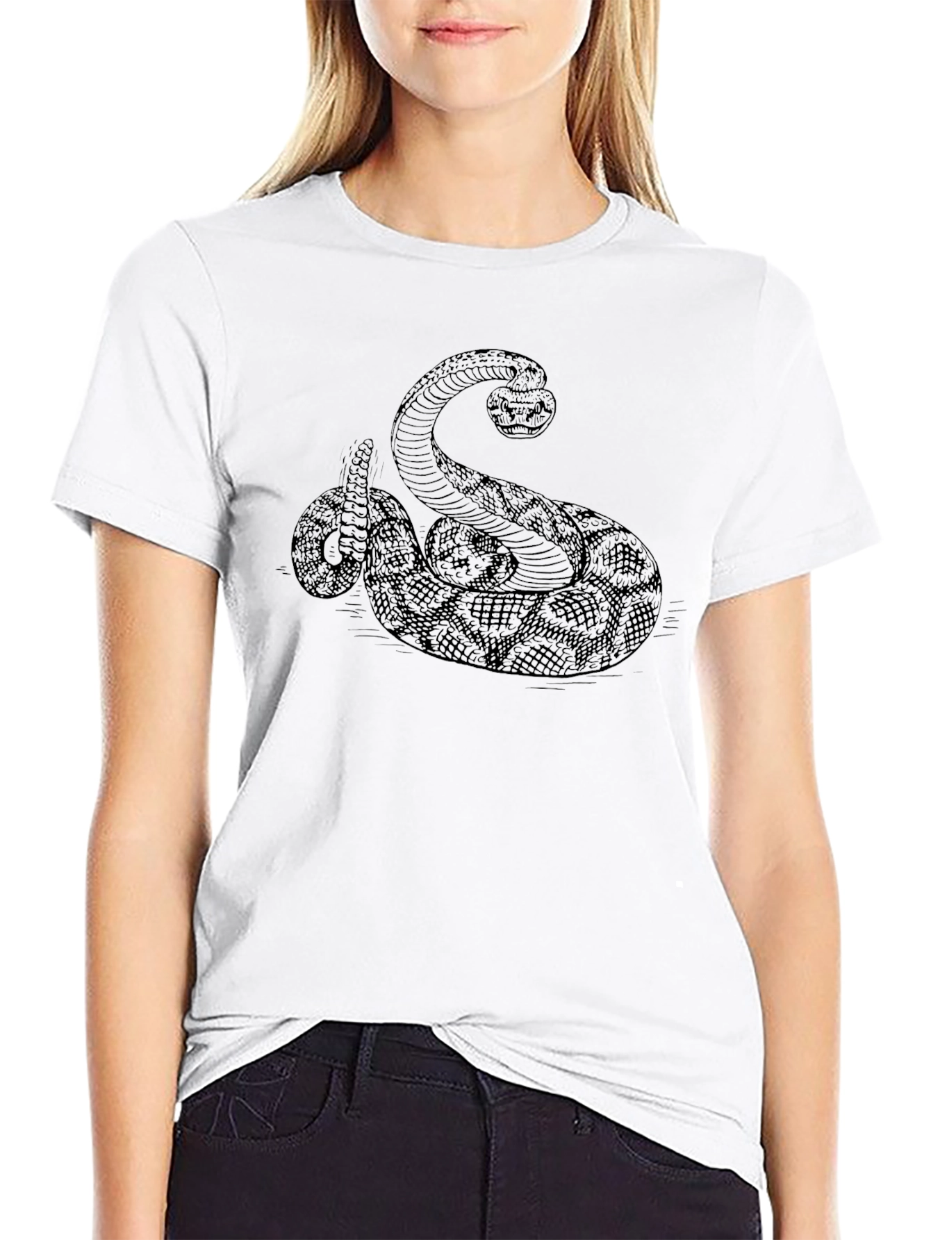 Snake Graphic T-Shirt - Black