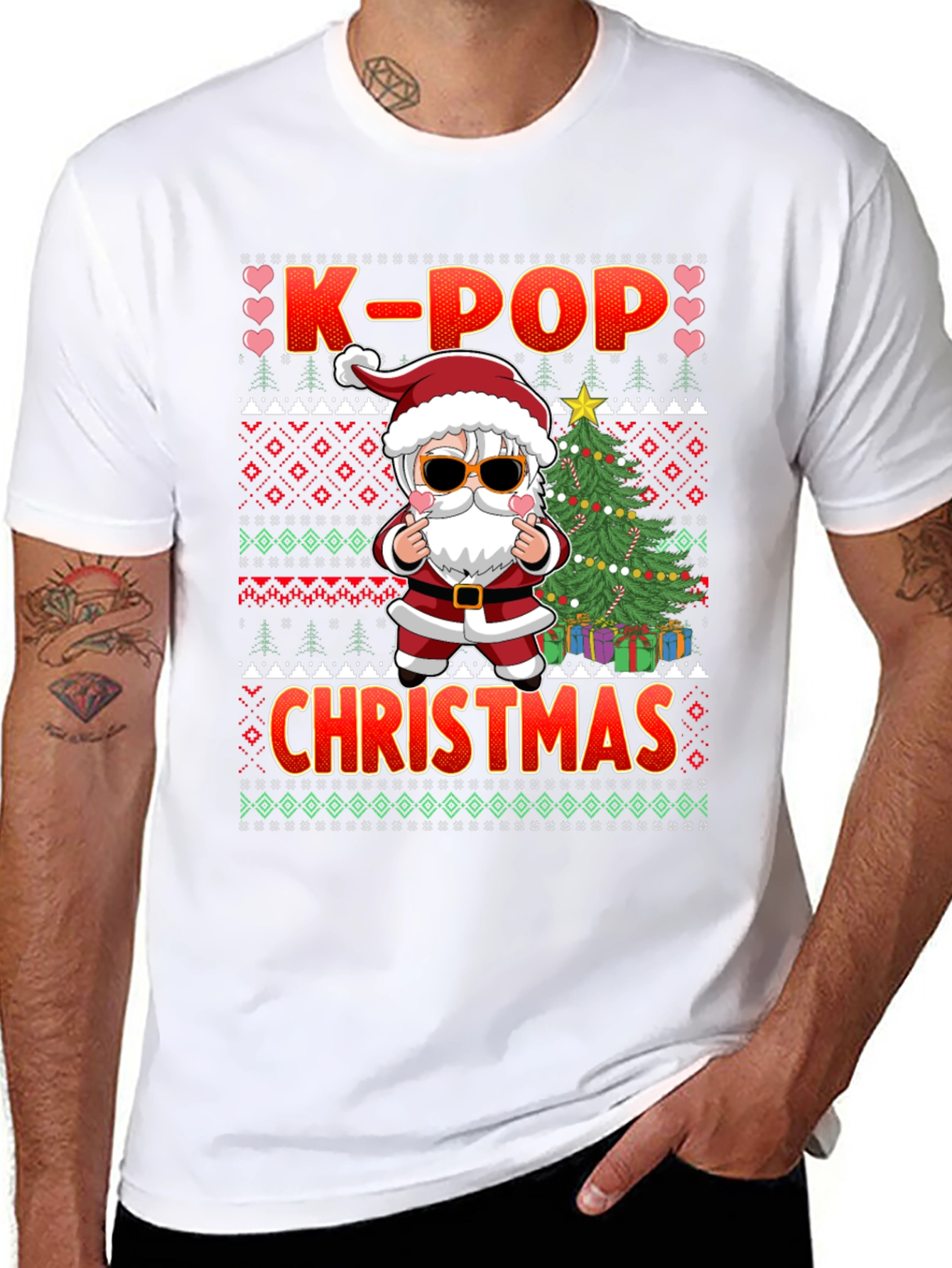 K-Pop Christmas Santa Graphic Tee