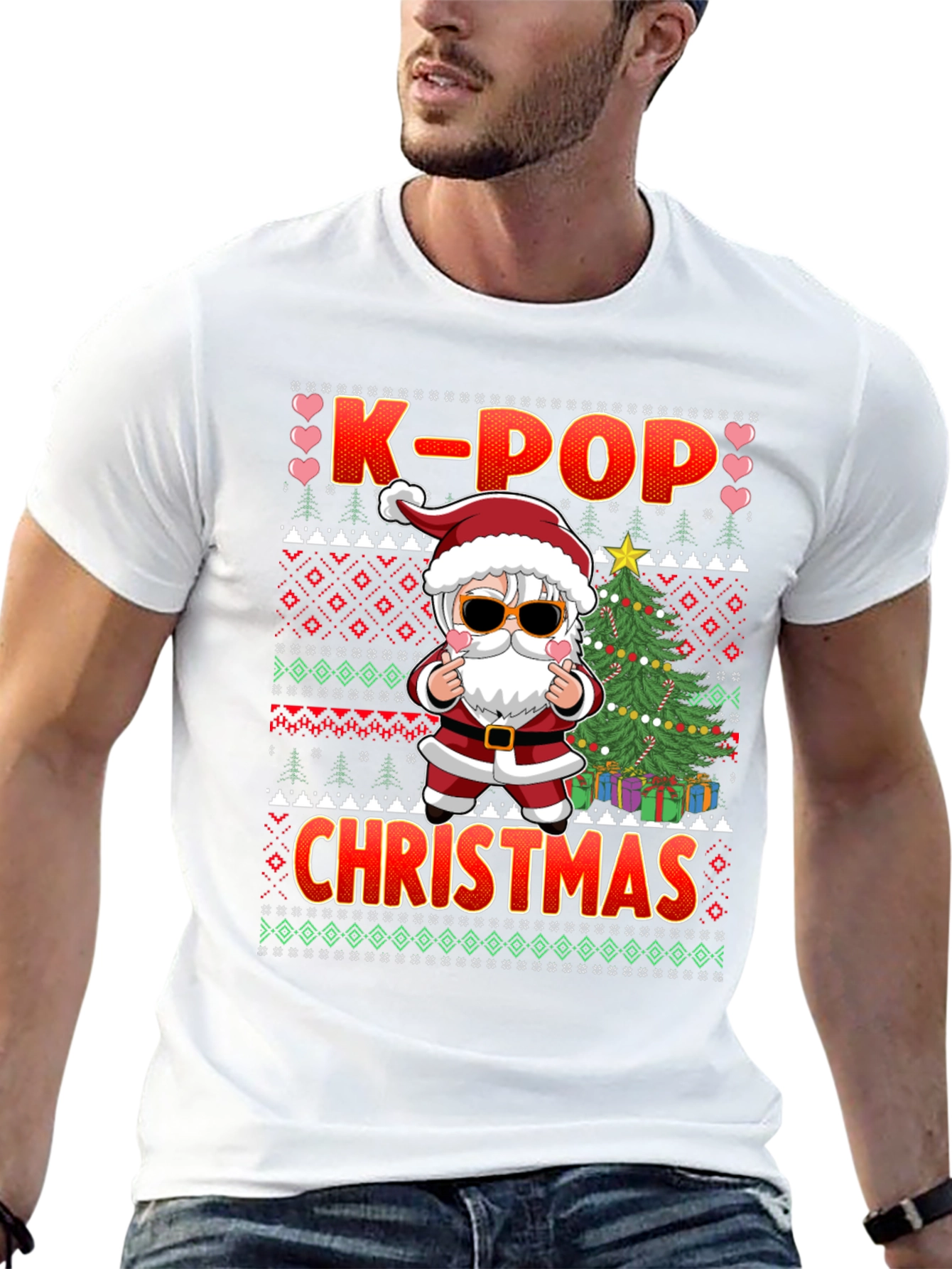 K-Pop Christmas Santa Graphic Tee