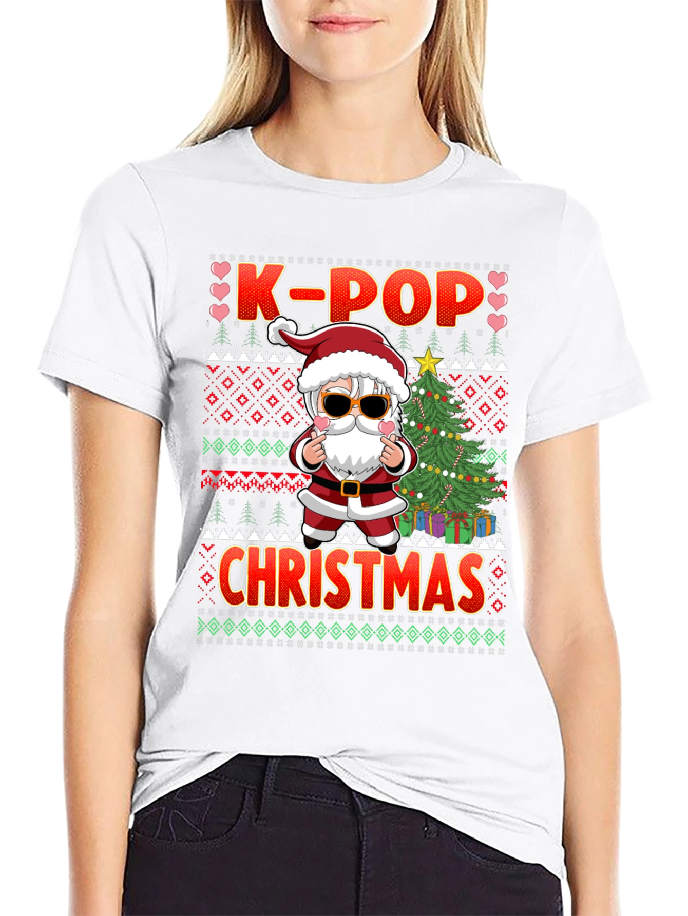 K-Pop Christmas Santa Graphic Tee