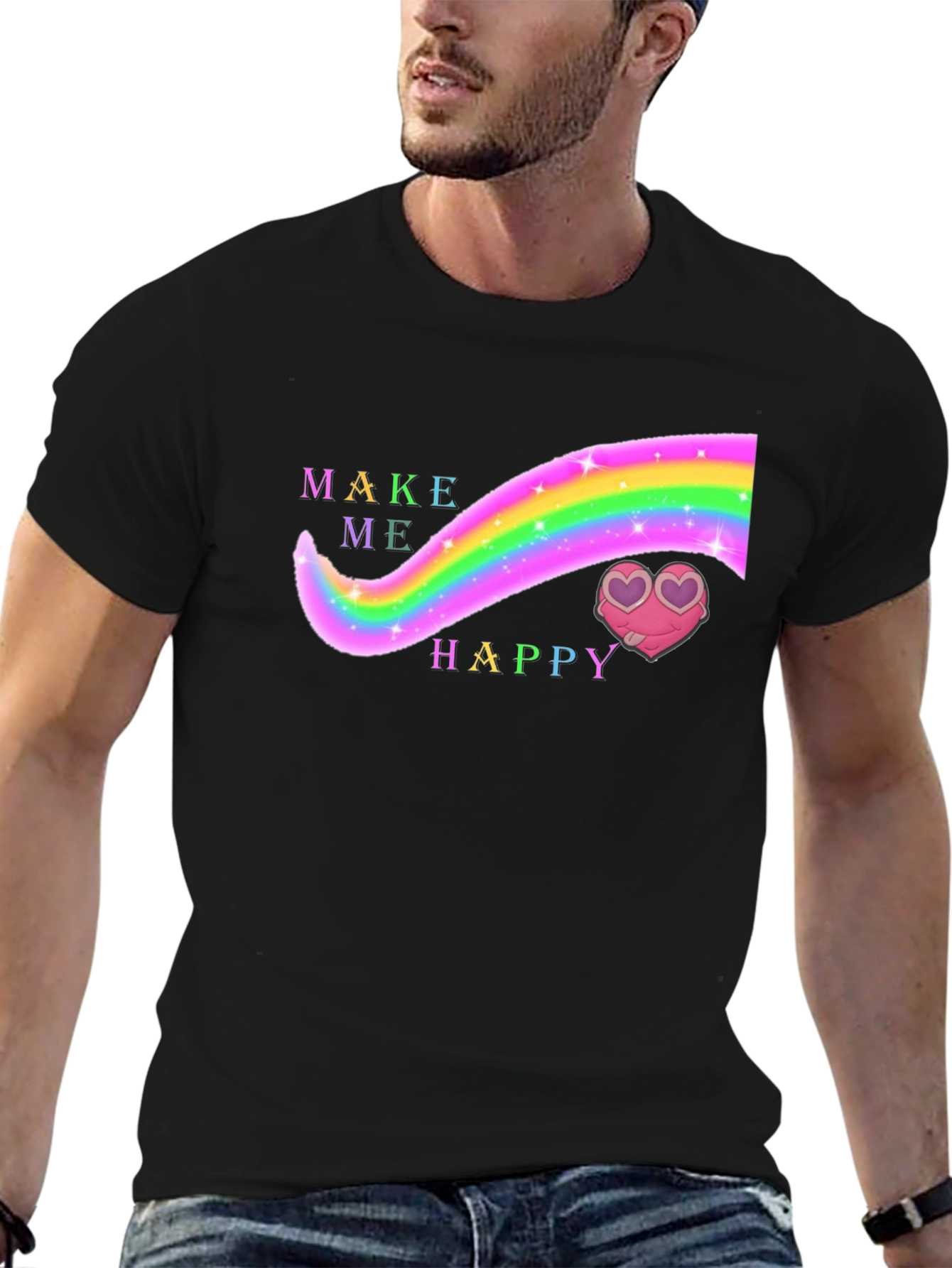 Make Me Happy Rainbow Heart T-Shirt
