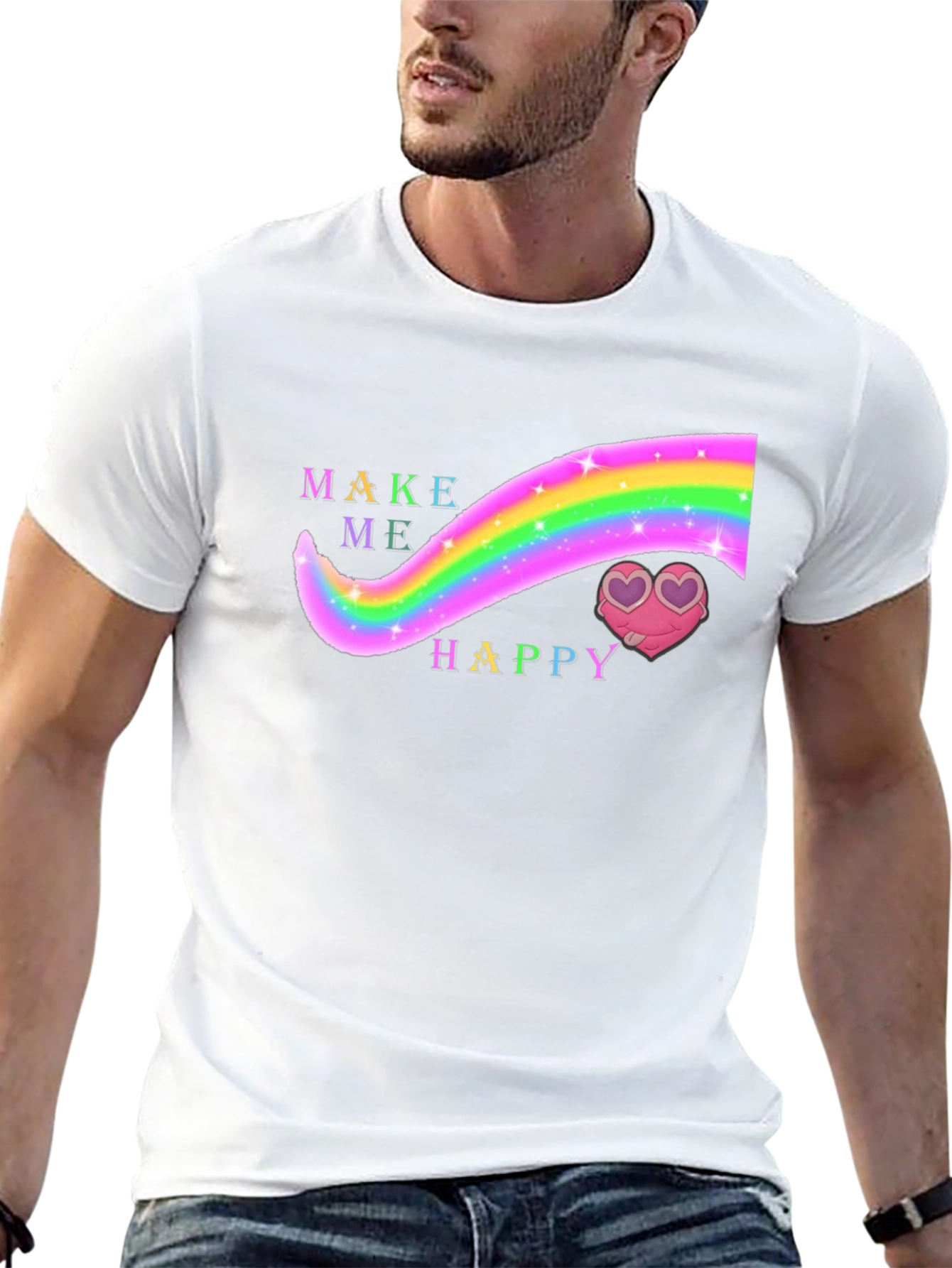 Make Me Happy Rainbow Heart T-Shirt