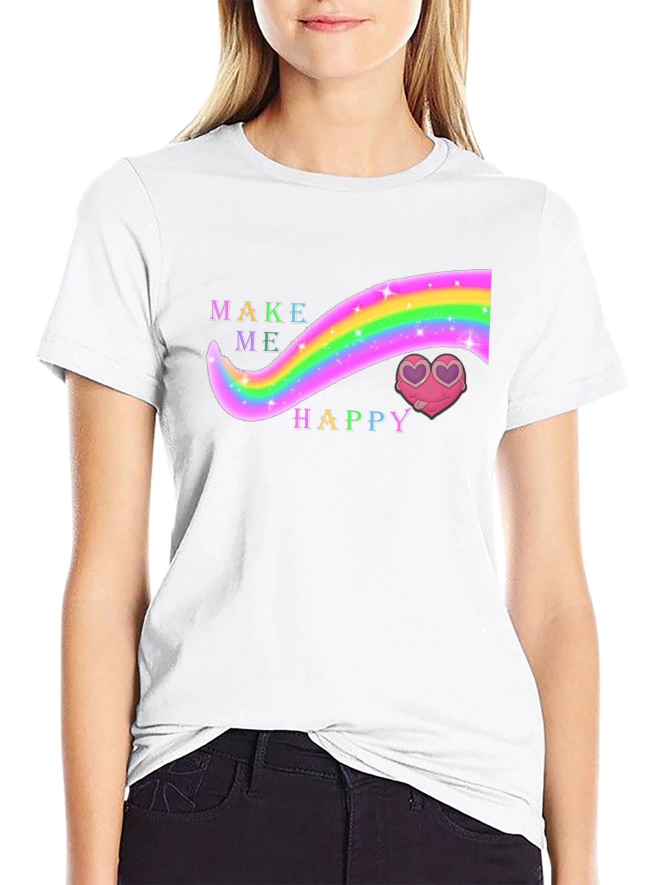 Make Me Happy Rainbow Heart T-Shirt