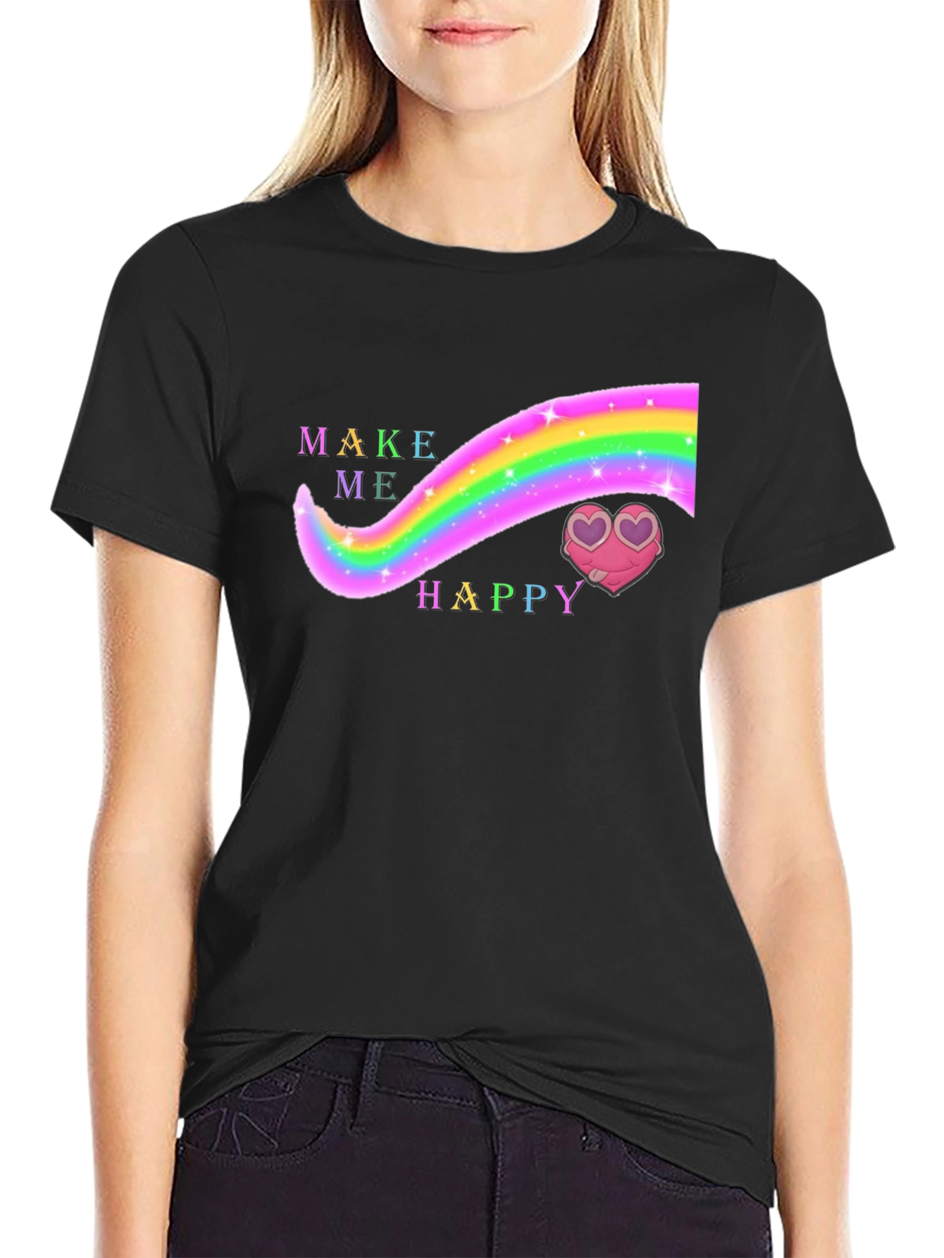 Make Me Happy Rainbow Heart T-Shirt