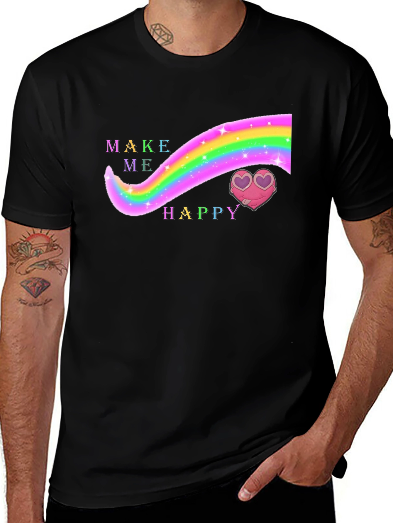 Make Me Happy Rainbow Heart T-Shirt