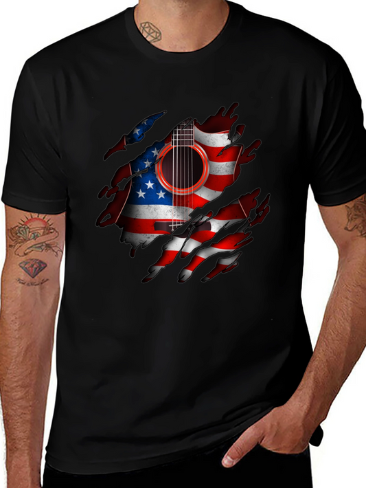 American Flag Guitar Graphic Tee