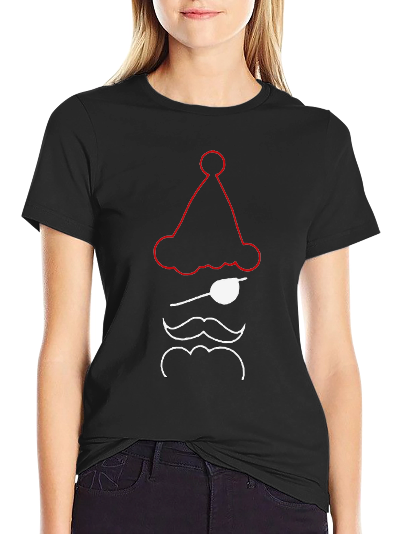 Novelty Pirate Santa T-Shirt - Black