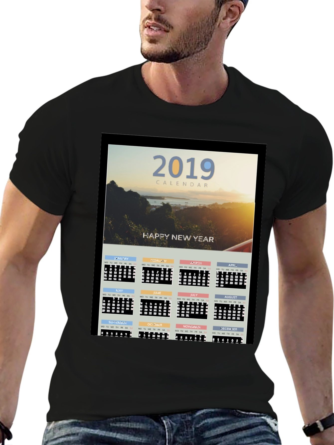 2019 Calendar New Year Graphic Tee