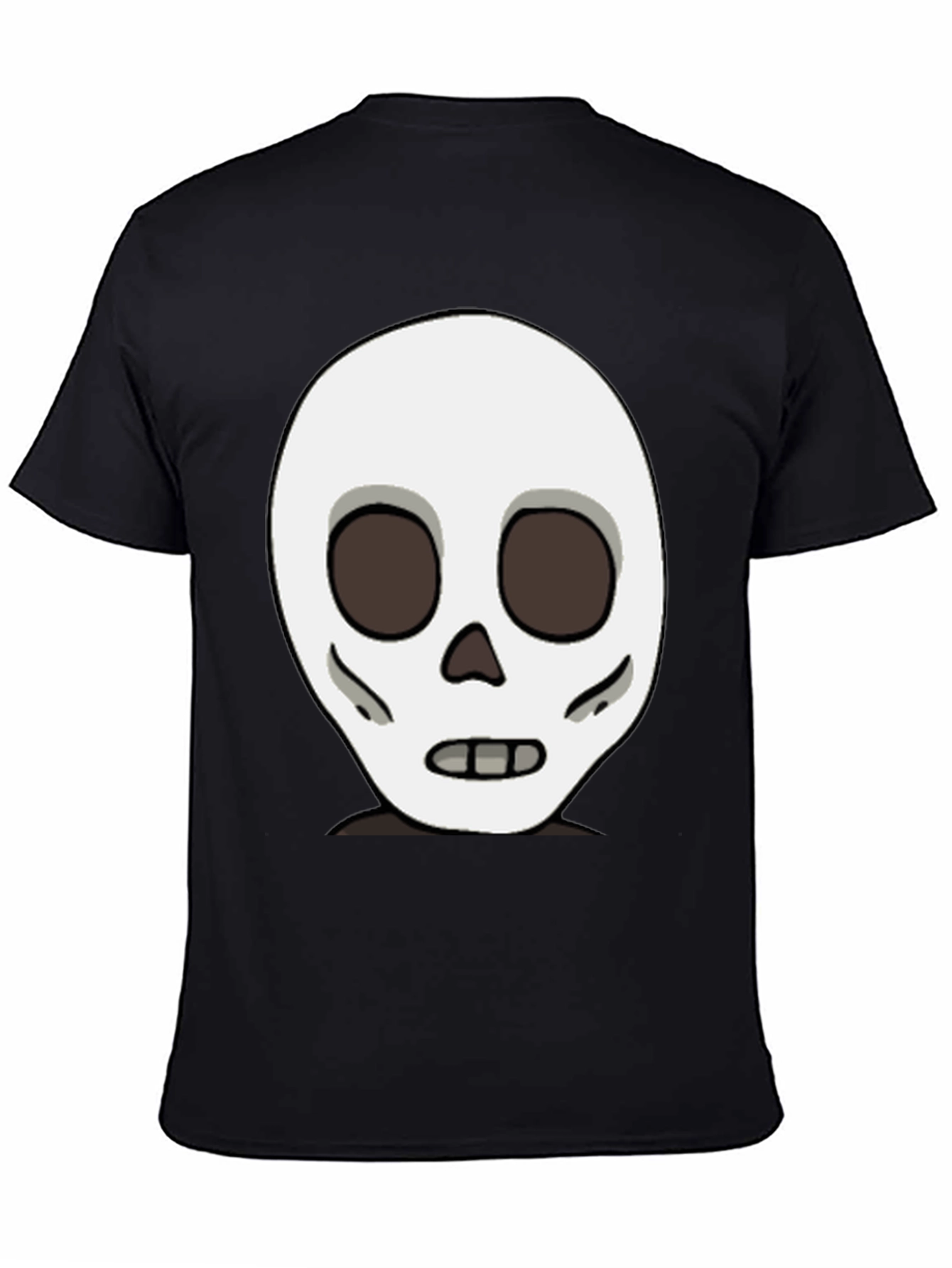 Skull Graphic Black T-Shirt - Cartoon Skeleton Design