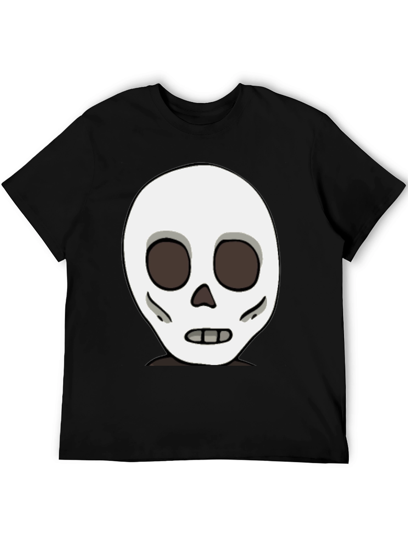 Skull Graphic Black T-Shirt - Cartoon Skeleton Design