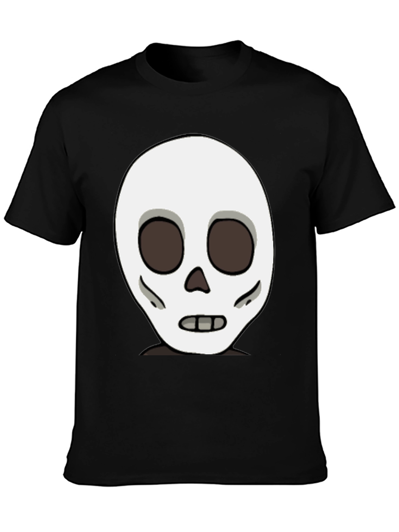 Skull Graphic Black T-Shirt - Cartoon Skeleton Design