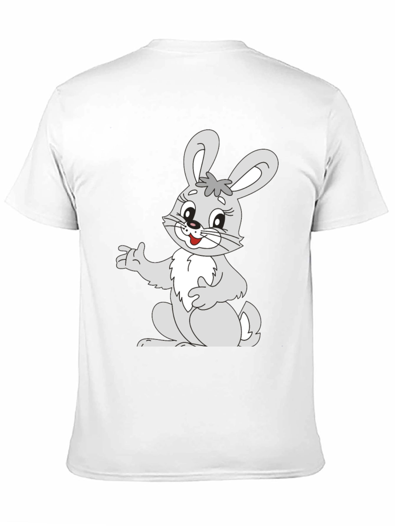 Cute Bunny Graphic Black T-Shirt