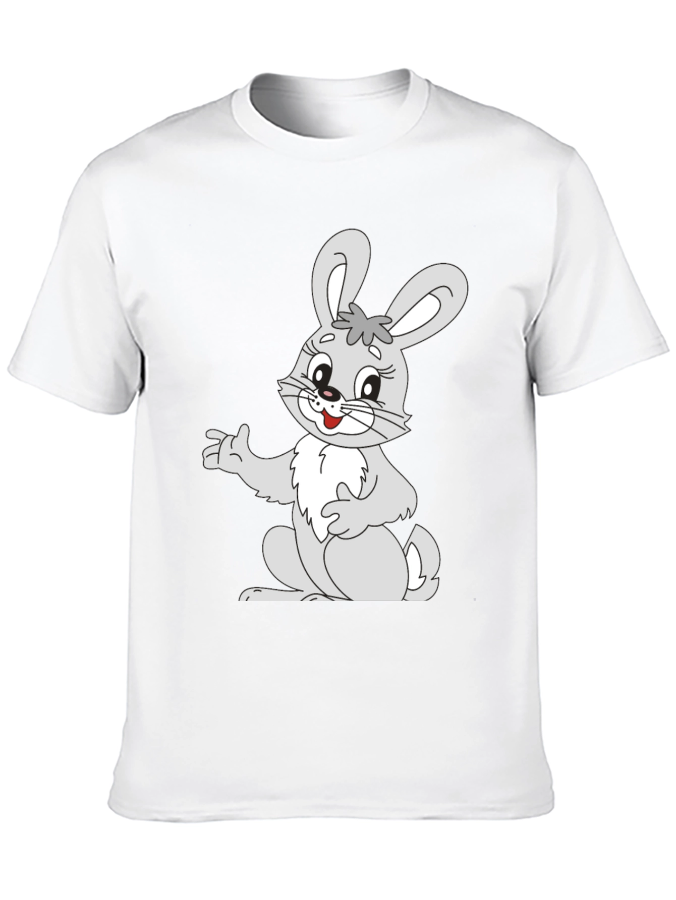 Cute Bunny Graphic Black T-Shirt