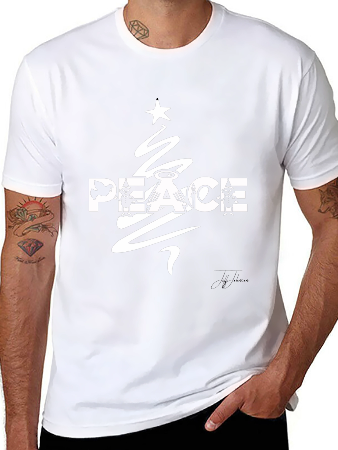Peace Christmas Tree Graphic Tee - Holiday Style