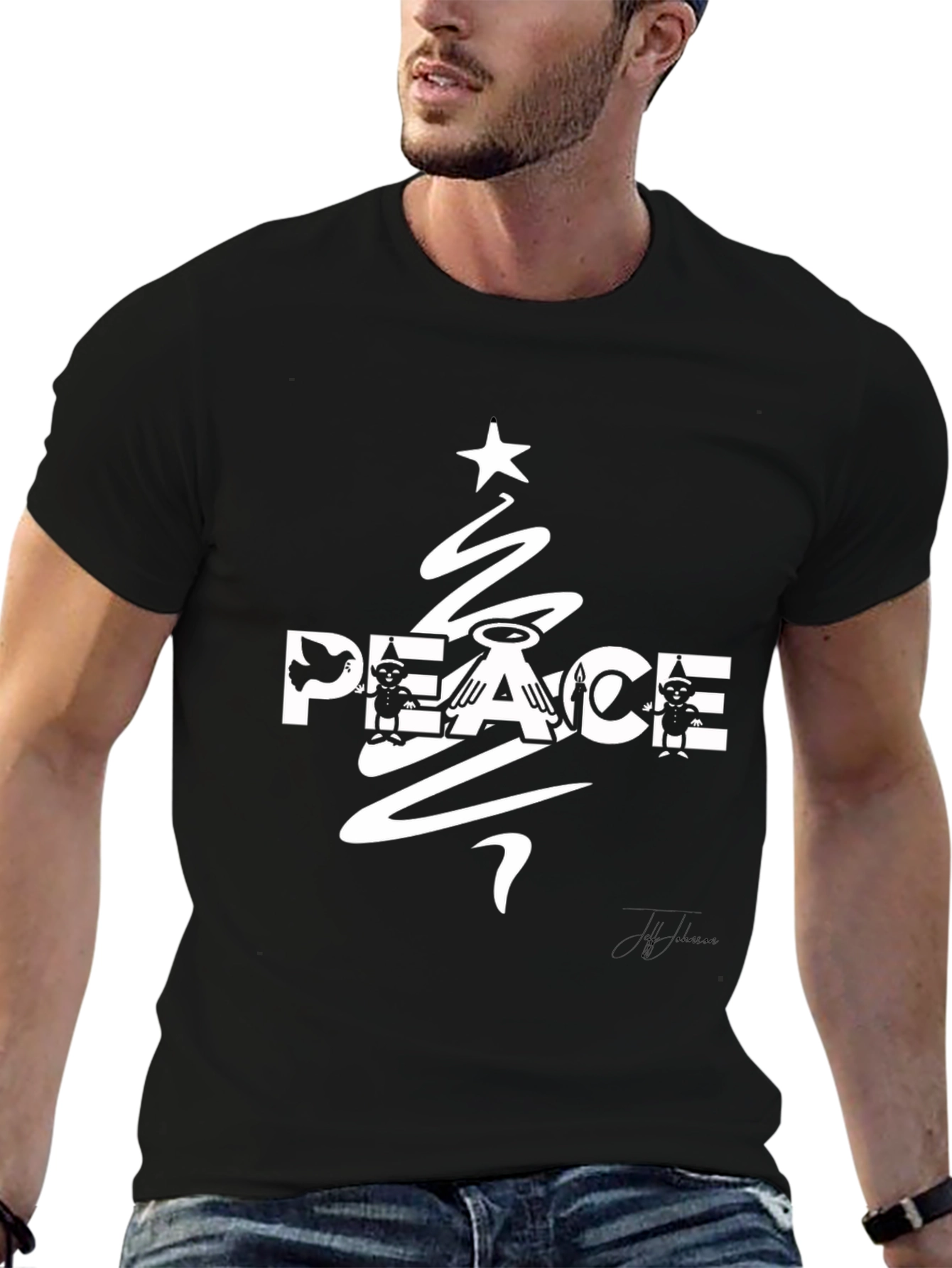 Peace Christmas Tree Graphic Tee - Holiday Style