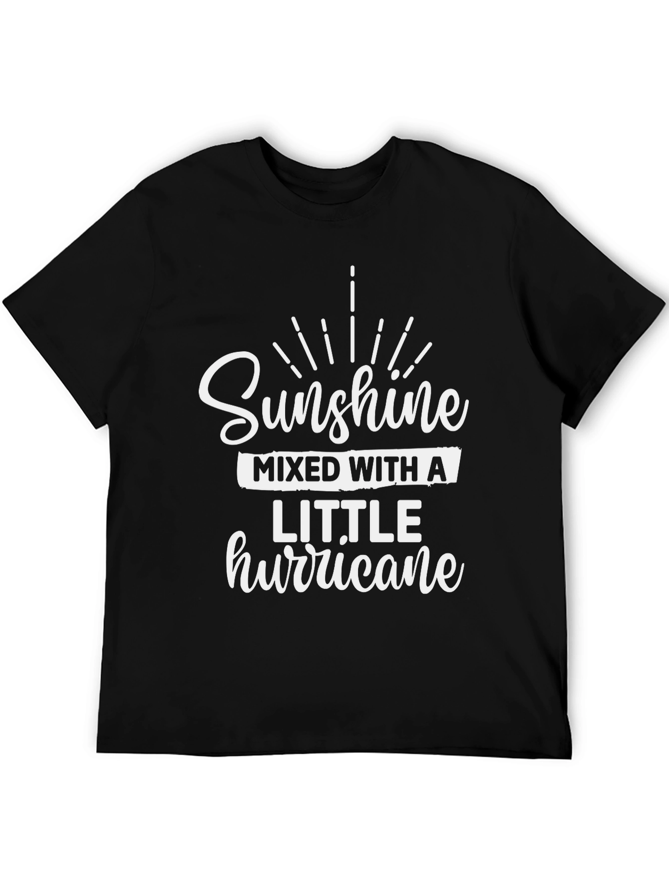 Sunshine Mixed with a Little Hurricane Black T-Shirt