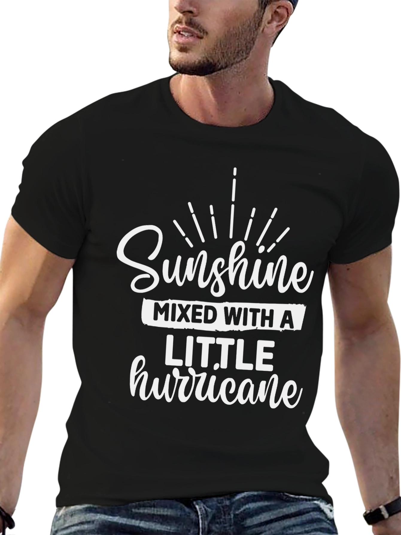Sunshine Mixed with a Little Hurricane Black T-Shirt