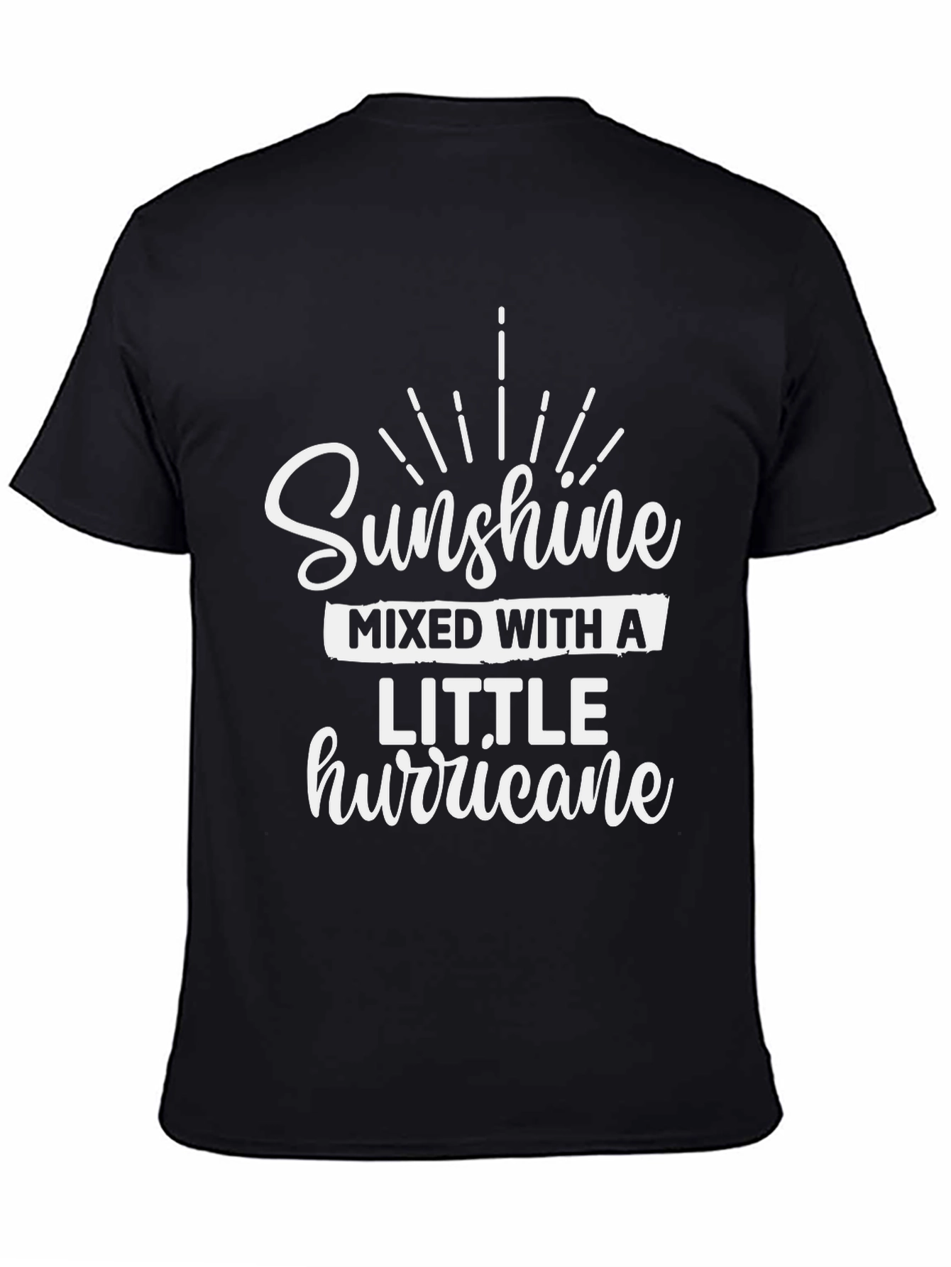 Sunshine Mixed with a Little Hurricane Black T-Shirt