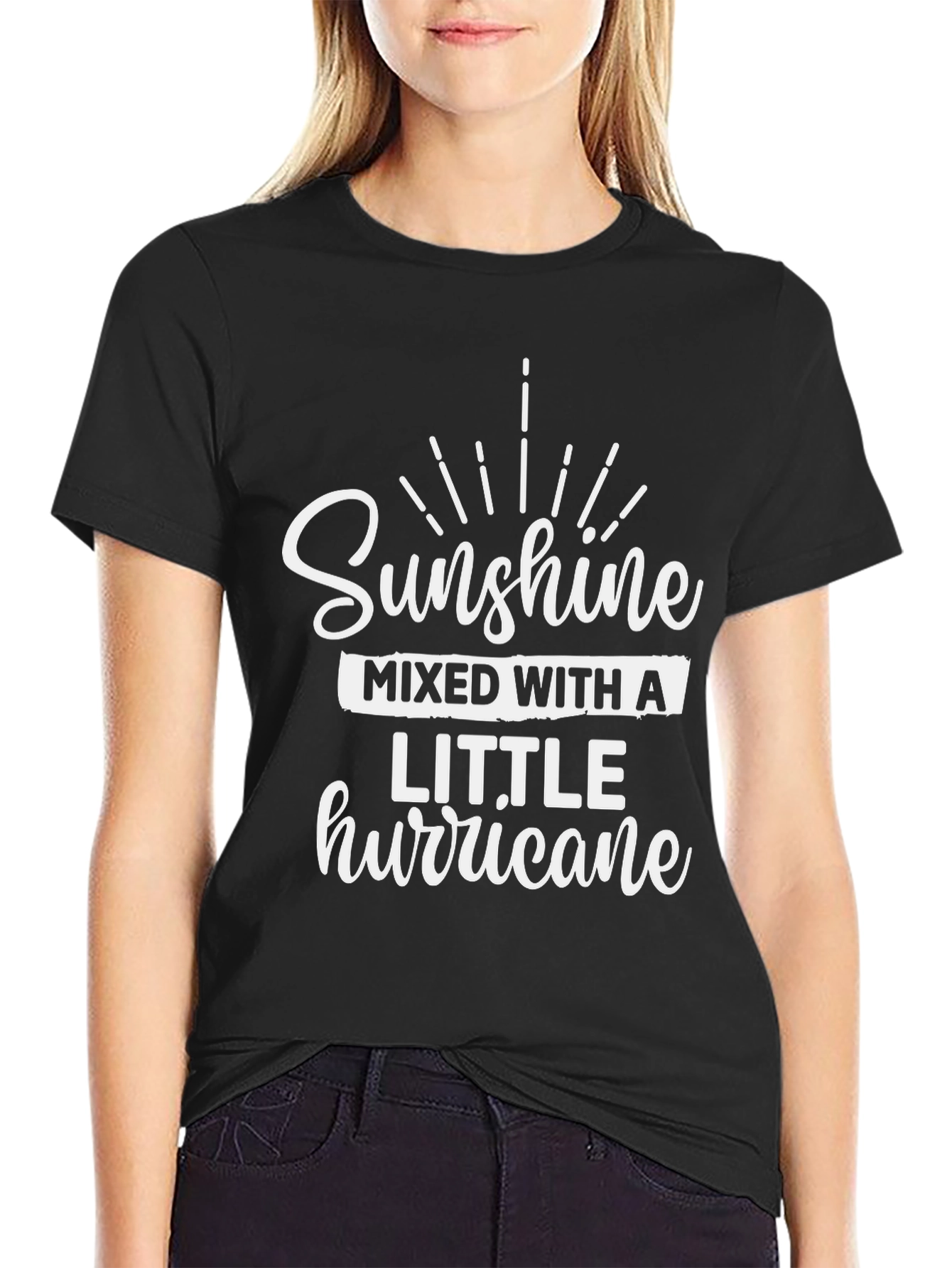 Sunshine Mixed with a Little Hurricane Black T-Shirt