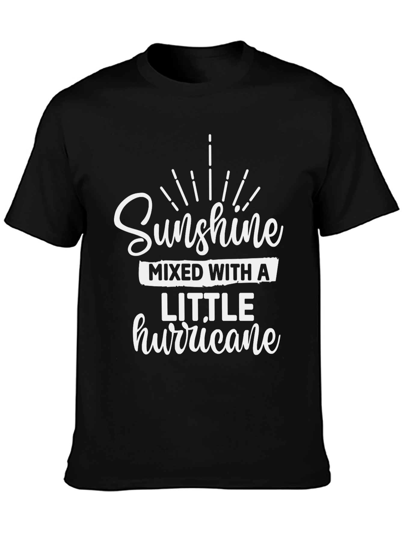 Sunshine Mixed with a Little Hurricane Black T-Shirt