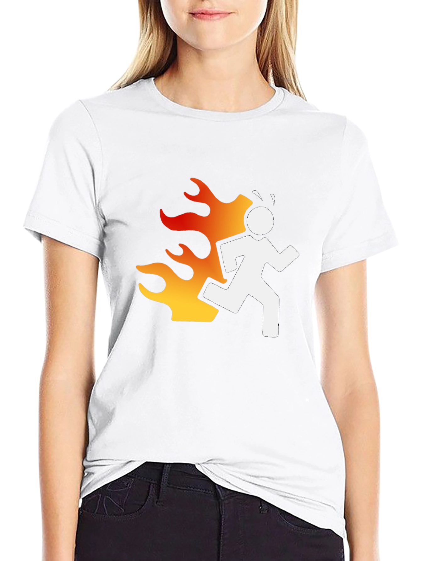 Burning Man Graphic Tee - Black Cotton T-Shirt