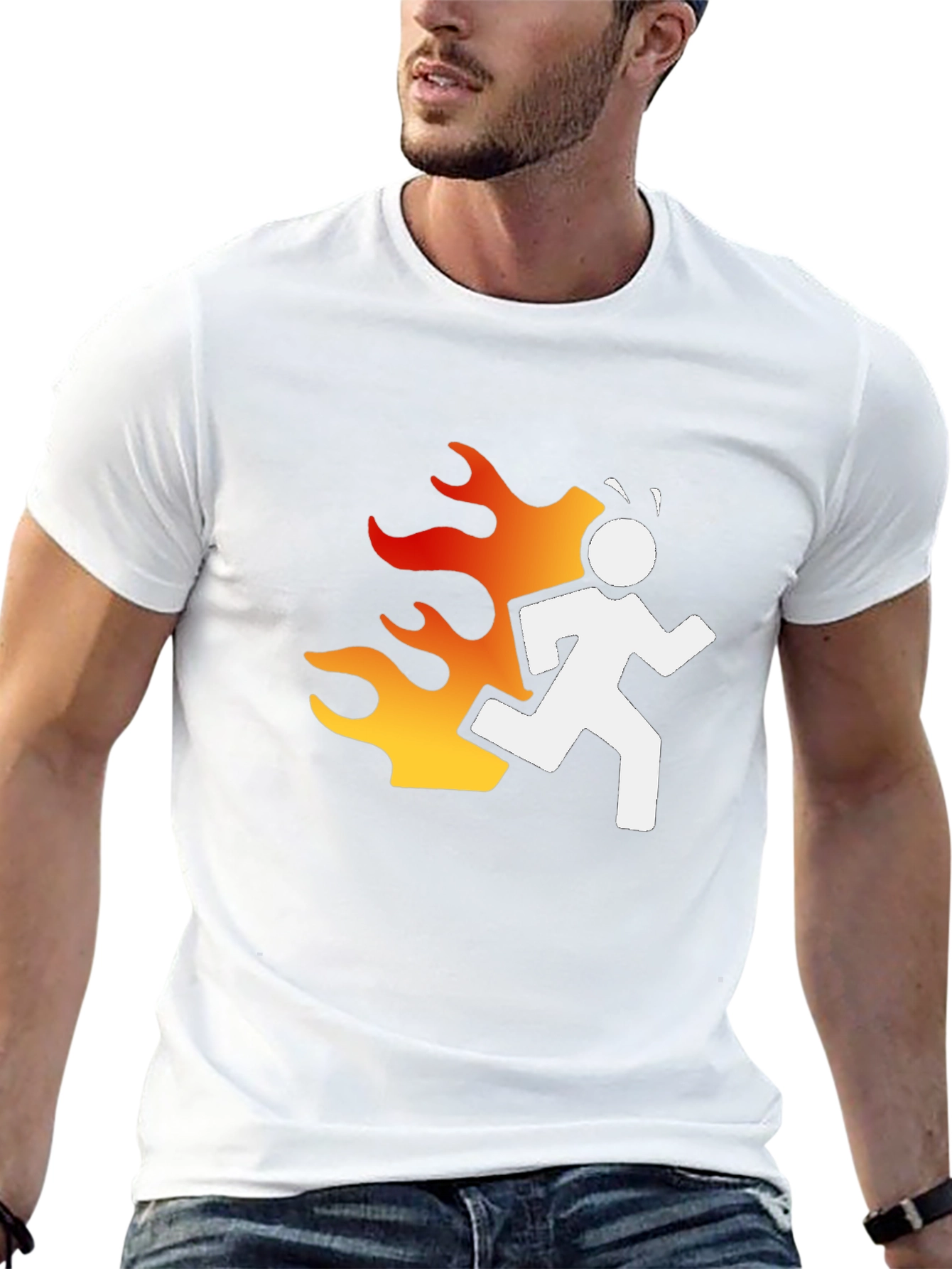 Burning Man Graphic Tee - Black Cotton T-Shirt